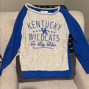 Pressbox Blue and Gray Wildcats Long Sleeve Tee